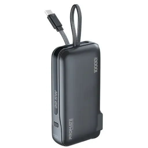 PowerPack-10C Ultra-compact-Fast Charging Power Bank with AC Charger & Built-In USB-C Cable