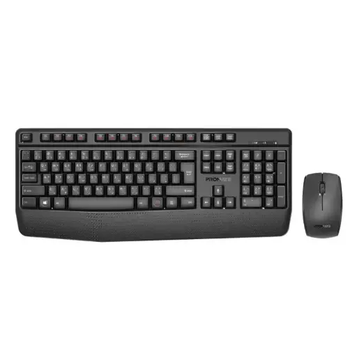 ProCombo-14 Ergonomic Wireless Multimedia Keyboard with Palm Rest and Ambidextrous Mouse
