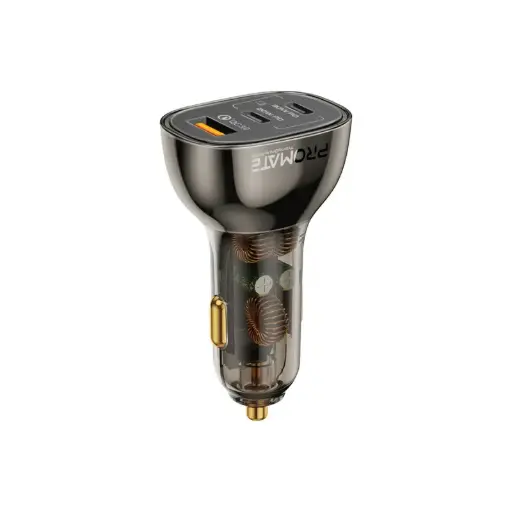 TransDrive-80W 80W Multi-Port Transparent Car Charger with QC 3.0 & Power Delivery