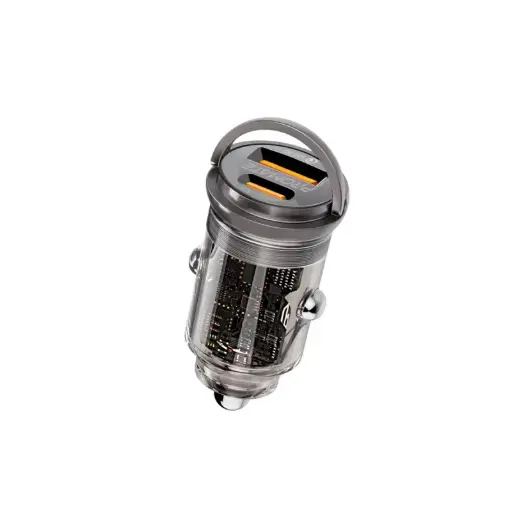 TransDrive-65W 65W RapidCharge™ Transparent Mini Car Charger with Power Delivery & QC 3.0